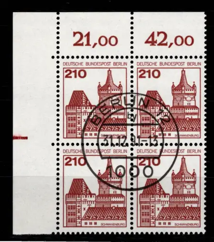 Berlin 589 Ecke 1 RZD im 4er Block gestempelt mit Berlinstempel Letztag #DCE37