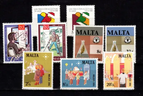 Malta 630-635 + 652-654 postfrisch #DCE89