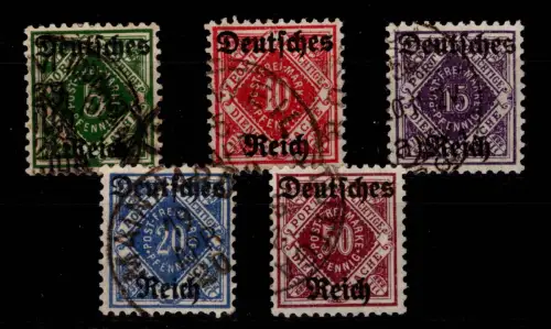 Deutsches Reich Dienstmarken 52-56 gestempelt #DCF36