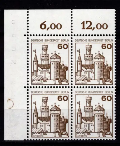 Berlin 537 Ecke 1 RZD im 4er Block postfrisch #DCE62