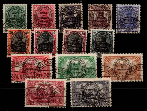 Deutsche Abstimmungsgebiete Allenstein 15-28 gestempelt #DCF57