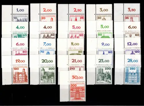 Berlin Burgen + Schlösser Lot ex 532-677 Ecke 1 postfrisch komplett #DCE69