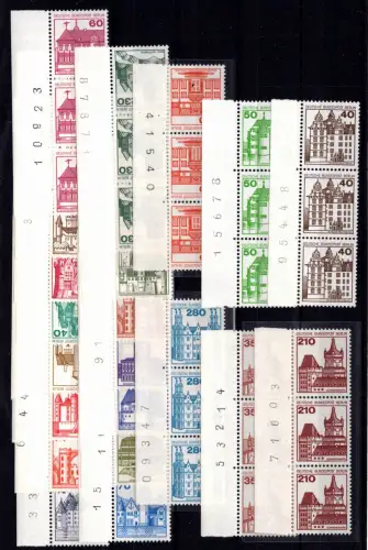 Berlin Burgen + Schlösser Lot ex 532-677 Bogenzähler postfrisch 21 Stück #DCE71