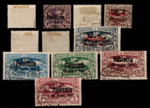 Dt. Abstimmungsgeb. Oberschlesien 30-40 gestempelt teils gepr. Gruber BPP #DCF67