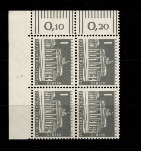 Berlin 140 y w 4er Block Ecke 1 DZ 5 postfrisch Druckerzeichen #DCE86
