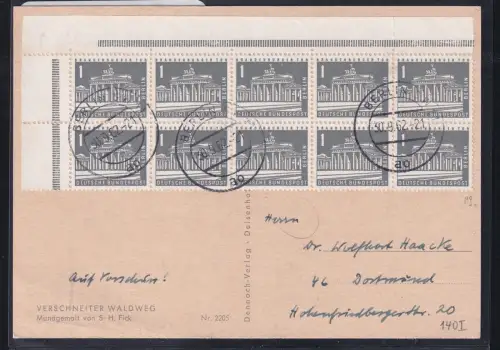 Berlin 140 I Ecke 3 auf Postkarte im 10er Block #DCG29