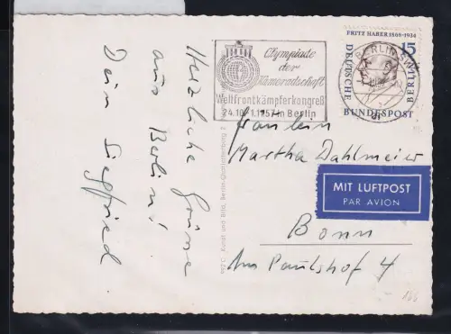 Berlin 166 auf Postkarte Luftpost #DCG37