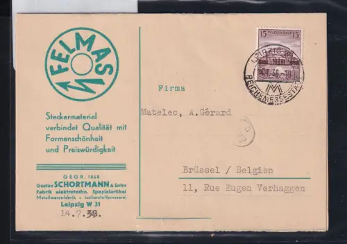 Deutsches Reich 668 auf Postkarte als Einzelfrankatur Ausland #DCG43