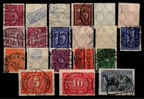 Deutsches Reich 177-196 gestempelt teils geprüft Peschl, Fleiner u. Infla #DCF18