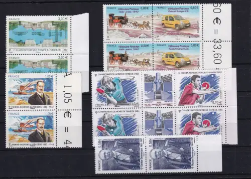 Frankreich Lot aus Jahrgang 2013 postfrisch als Frankaturware #DCF96