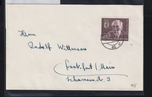 Berlin 115 auf Brief als Einzelfrankatur #DCG41
