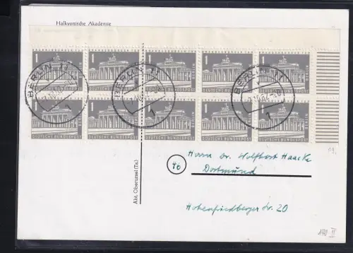 Berlin 140 II Ecke 4 auf Postkarte im 10er Block #DCG30