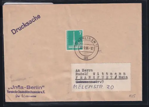 Berlin 135 auf Brief als Einzelfrankatur Drucksache #DCG34