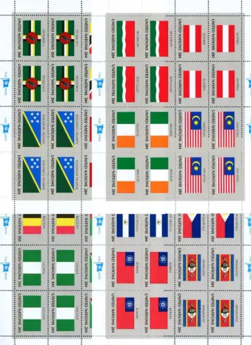 UNO New York Kleinbogen 397-412 postfrisch Flaggen #ID372