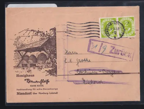 BRD Bund 123 auf Brief als Mehrfachfrankatur Drucksache portogerecht #DCD32