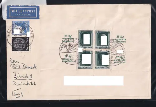 Deutsches Reich Block 9 auf Brief Auslandsbrief #DCD29