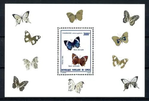 Kongo Brazzaville Block 24 postfrisch Schmetterling #JQ840