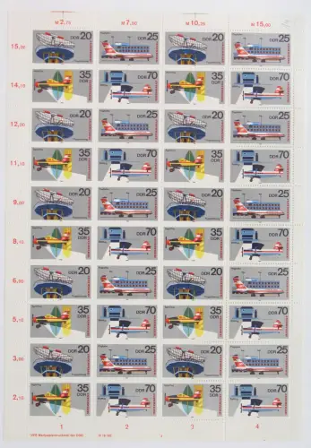 DDR 2516-2519 Zd-Bogen postfrisch Bogen ungefaltet #JE419