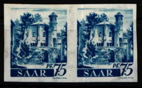 Saarland 222 X P postfrisch als waagerechtes Paar #NW282