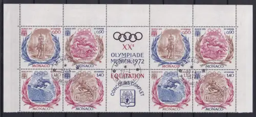 Monaco 1045-1048 gestempelt Zusammendruckbogen / Olympische Spiele #OE370