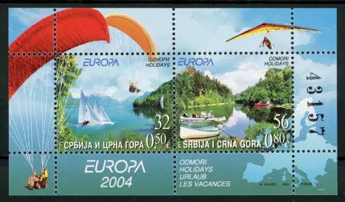 Jugoslawien Block 57 postfrisch Cept 2004 #JJ886