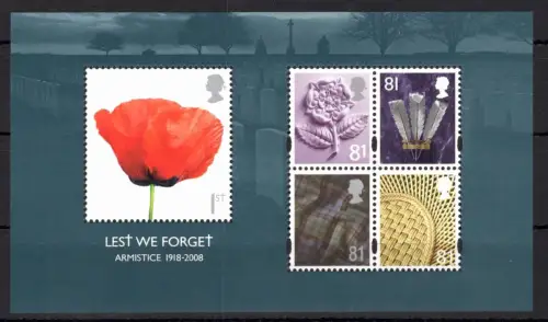 Großbritannien Block 47 postfrisch Erster Weltkrieg #OE304