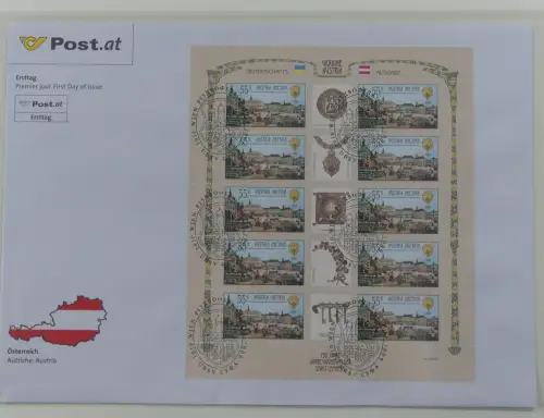 Österreich Kleinbögen FDCs 2000er Jahre auf Blanko-Seiten #MA305