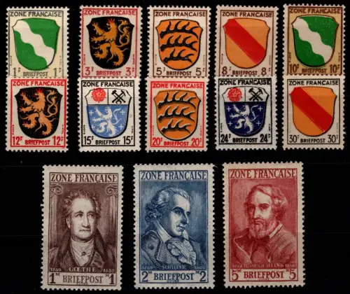 Alliierte Besetzung 1-7 postfrisch Französische Zone #OB896