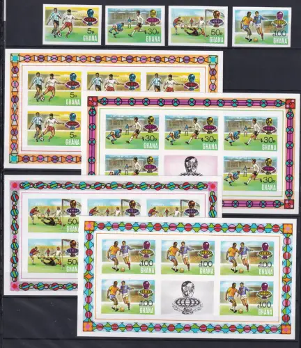 Ghana 564-567 B + KB postfrisch Fußball WM 1974 #NV361