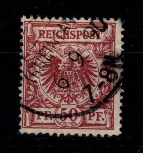 Deutsches Reich 50 bax gestempelt dünnes Papier, geprüft Zenker #DBY65