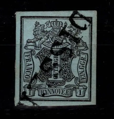 Hannover 1 gestempelt mit seltenem Stempel Dissen #DCA61