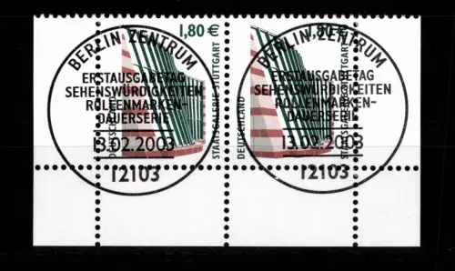 BRD Bund 2313 gestempelt als Paar vom Unterrand #DCA22