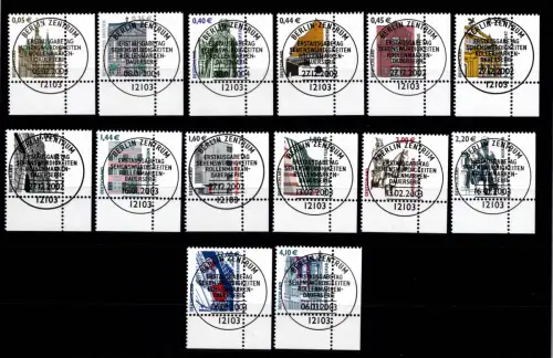 BRD Bund 2298-2381 gestempelt Sehenswürdigkeiten (Euro) vom Eckrand #DCA02