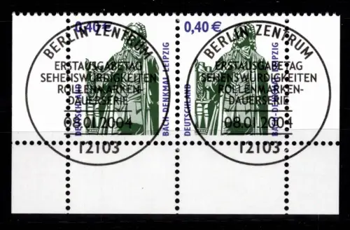 BRD Bund 2375 gestempelt als Paar vom Unterrand #DCA15