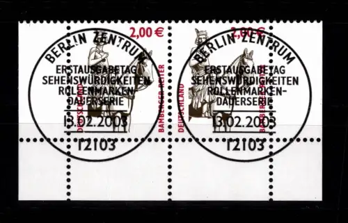 BRD Bund 2314 gestempelt als Paar vom Unterrand #DCA23