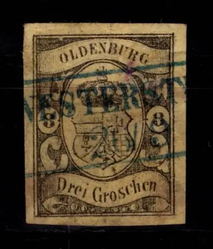 Oldenburg 8 gestempelt Mängel, geprüft Berger BPP #DCA49