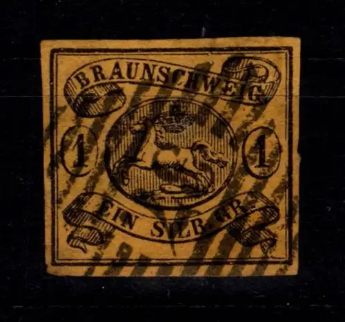 Braunschweig 6 b gestempelt geprüft Brettl BPP, leichte Mängel #DCA96