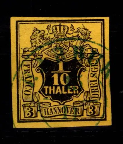 Hannover 5 gestempelt leichte Mängel, dünne Stelle #DCA59