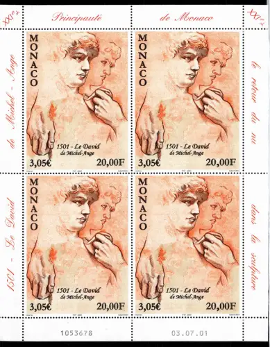 Monaco 2561 postfrisch Kleinbogen / Kunst #OE519