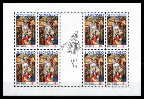 Slowakei 424 postfrisch Kleinbogen / Zirkus #OE538