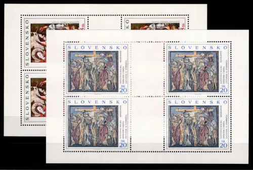 Slowakei 381 und 382 postfrisch Kleinbogensatz / Kunst #OE559