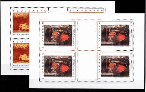 Slowakei 352 und 353 postfrisch Kleinbogen / Kunst #OE503
