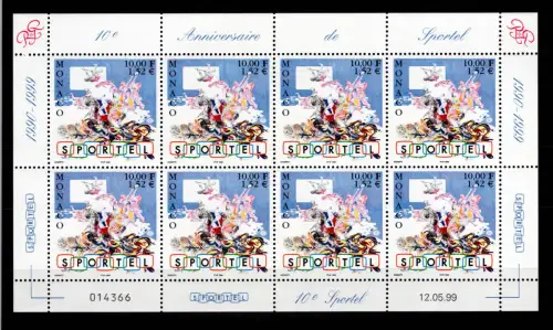 Monaco 2467 postfrisch Kleinbogen / Sport #OE508