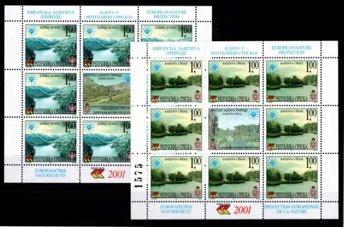 Serbische Republik 222 und 223 postfrisch Kleinbogensatz / Naturschutz #OE547