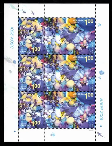 Ukraine 444 und 445 postfrisch Kleinbogen / CEPT #OE551