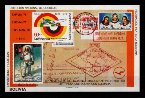 Bolivien Block 105 postfrisch Luftfahrt #OE614
