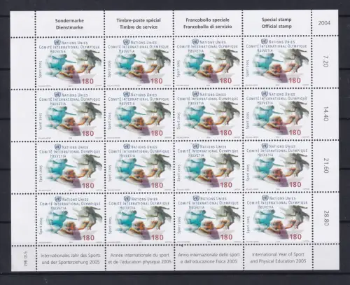 Vereinte Nationen Genf 507 postfrisch Kleinbogen / Sport #OE602
