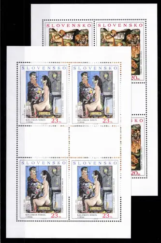 Slowakei 441 und 442 postfrisch Kleinbogensatz / Kunst #OE539
