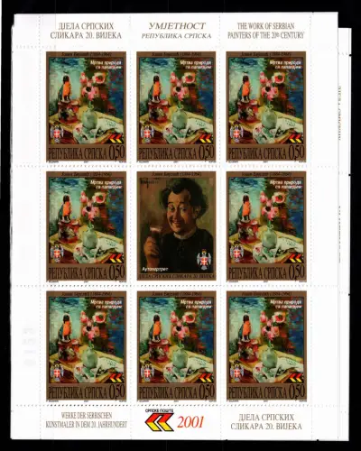 Serbische Republik 224-227 postfrisch Kleinbogensatz / Kunst #OE546