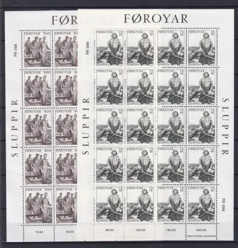 Färöer 104 und 105 postfrisch Kleinbogen / Fischfang #OE647
